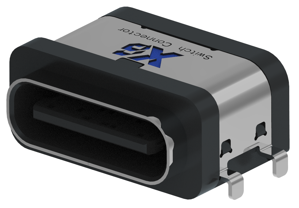 XB-TYPE C 8P-12  USB-TYPE C 8P Waschbeckenplatte wasserdichter Sockel Typ B (mit Stahlblech) (4-polige Steckplatine des Fußschutzgehäuses, Klemme SMT)
